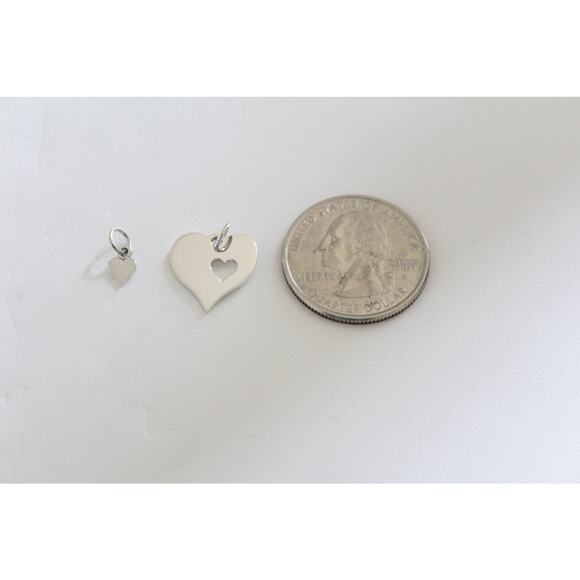 Sterling Silver Mother Daughter Heart Charm, Mother Daughter Charm Set - Picture 4 of 4